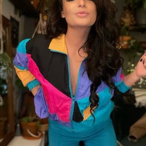 Vintage London Fog Neon Windbreaker